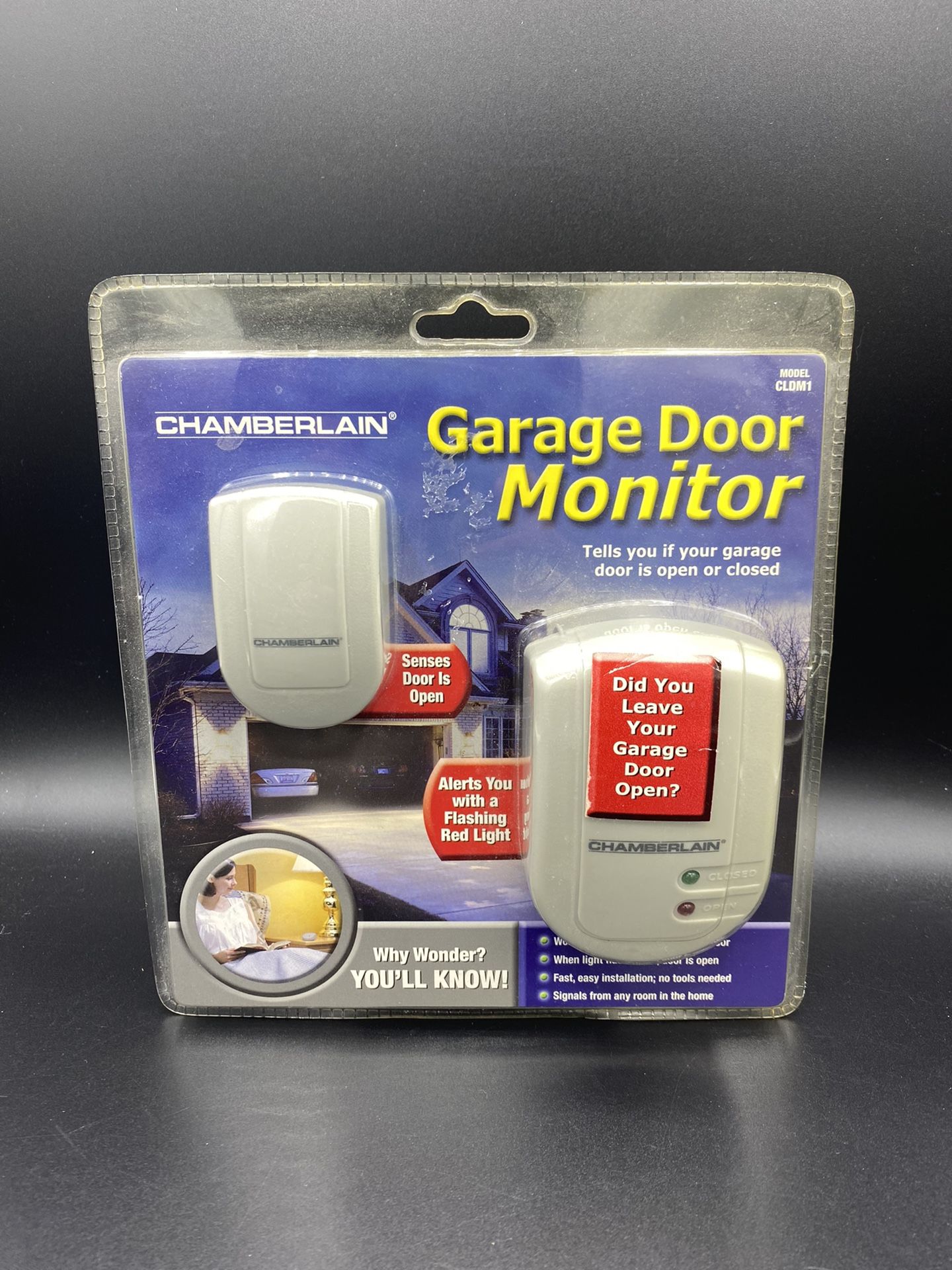CHAMBERLAIN Garage Door Monitor CLDM1 Wireless Alert 1 Sensor with AC Adapter