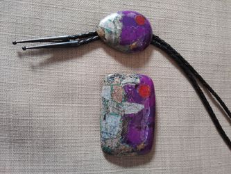 Native American belt buckle and bolo set. Vintage.