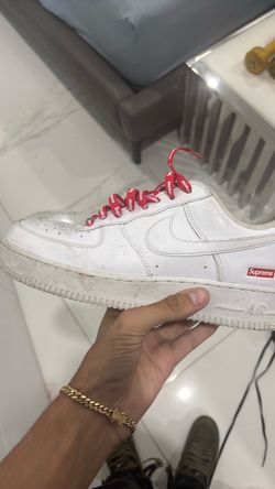Pair of white supreme air force 1 size 9.5