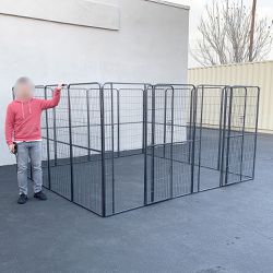 New In Box $290 Dog 16-Panel Playpen, 10x10x5ft Tall Heavy Duty Pet Exercise Fence Crate Kennel Gate 