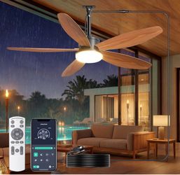 42'' Plug in Outdoor Ceiling Fan with Lights for Gazebo, Patios