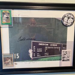 Signed Ted Williams Framed Photo 