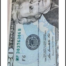 Horizontal Ink Stripe Error ($20 Bill)
