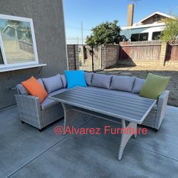 Patio Furniture Outdoor Sectional With Table 
