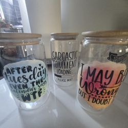 16oz Sarcastic Decal Cups 