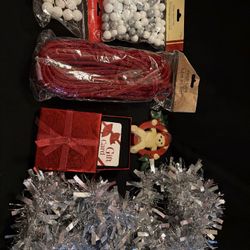 Christmas Craft Supplies- new and used with gift card box 