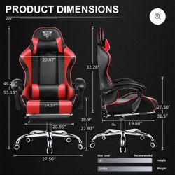 Red & black massage gaming chair