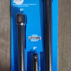 Hart 3pc  3/8 Impact Driver Extension Bars