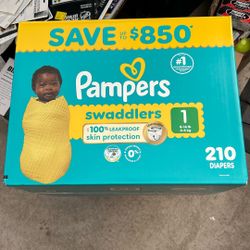 Pampers Swaddlers Diapers, Size 1 (8-14 Pounds), 210 Count