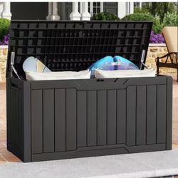 80 Gal. Black Waterproof Resin Outdoor Deck Box