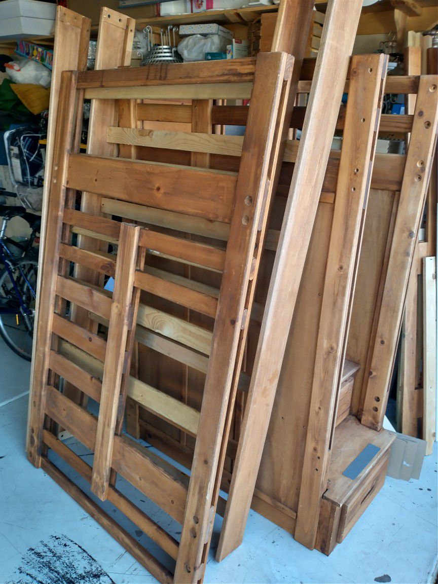 All Wood Twin Step  Bunk Beds