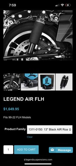 Harley Davison Legend adjustable rear air shocks