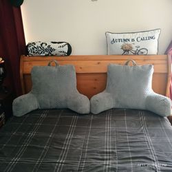 Set of 2 Premium Velvet Quilted Bed rest Pillows