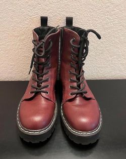 Burgundy combat boots