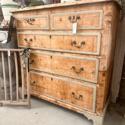 Antique English Pine 2 Chest Large Dresser 