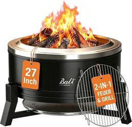 Bali Outdoors 27 Inch 2-in-1 Fire Pit & Grill