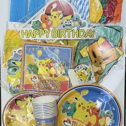 131pcs Pikachu Birthday Party Decorations 