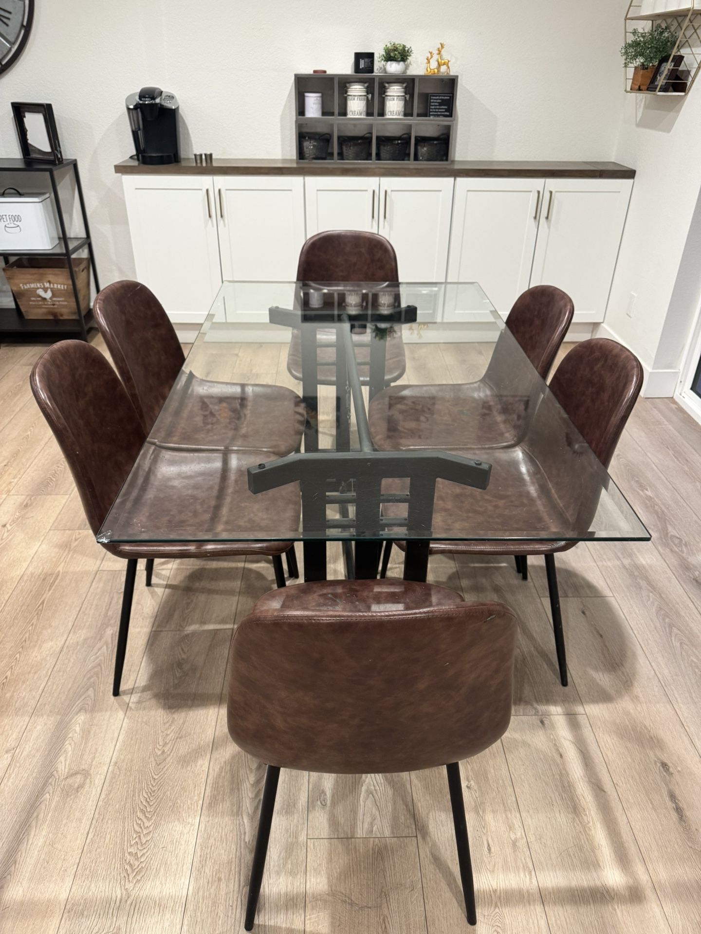 Contemporary Glass Top Dining Table