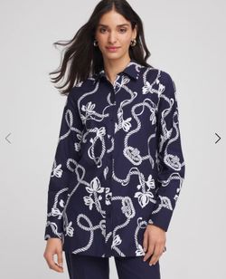 CHICO’S No Iron™ Rope Print Tunic Size 1 (8/10 M)
