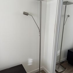 Modern silver floor lamp, adjustable