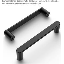 Amerdeco 10 Pack ZH0005MB Matte Black 5 Inch(128mm) Hole Centers Kitchen Cabinet Pulls