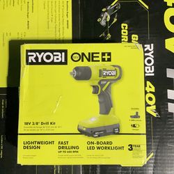RYOBI ONE+ 18V Cordless 3/8 in. Drill/Driver Kit with 1.5 Ah Battery and Charger