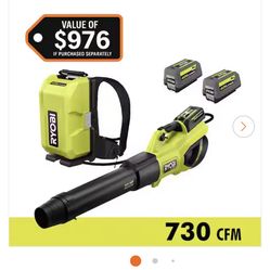 Ryobi 40V Cordless Backpack/Handheld Blower Kit