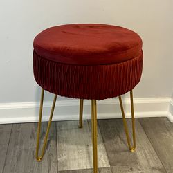 Stool - velvet storage vanity stool $10