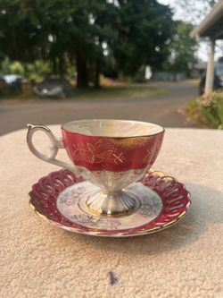 Vintage Luster Teacup and Saucer Set