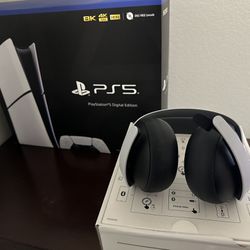 BRAND NEW PS5 DIGITAL EDITION WITH PULSE ELITE WIRELESS HEADSET