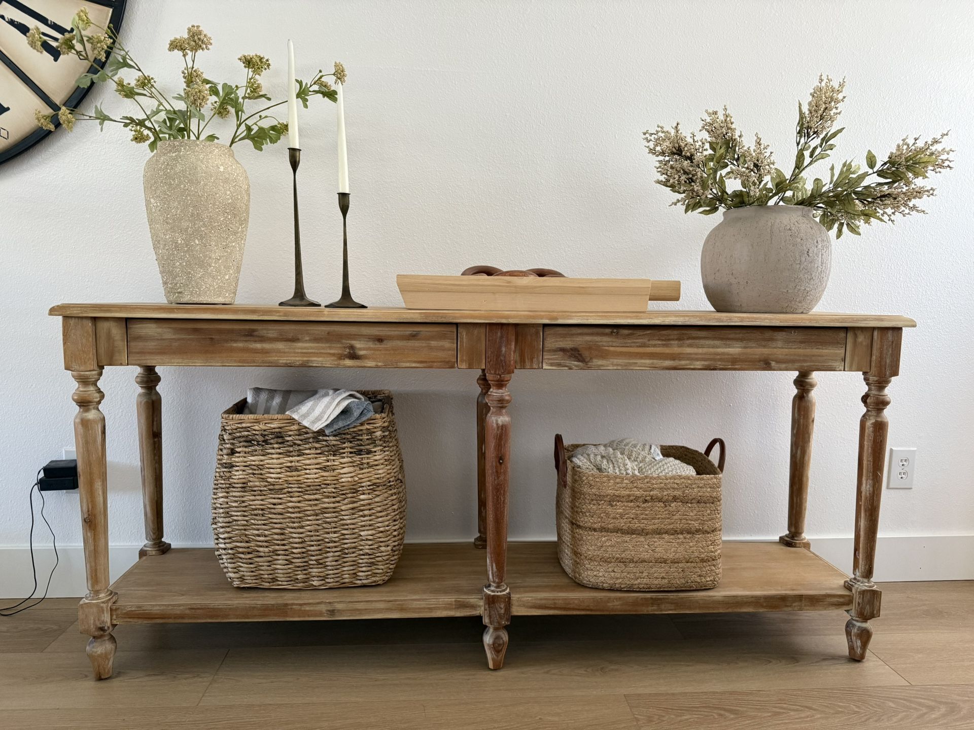 World Market Everett Long Wood Foyer Table