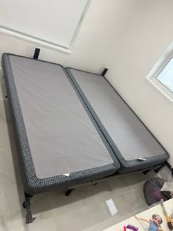 Split Box Spring on Metal Bed Frame King