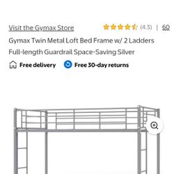 Loft Bed Grey Metal