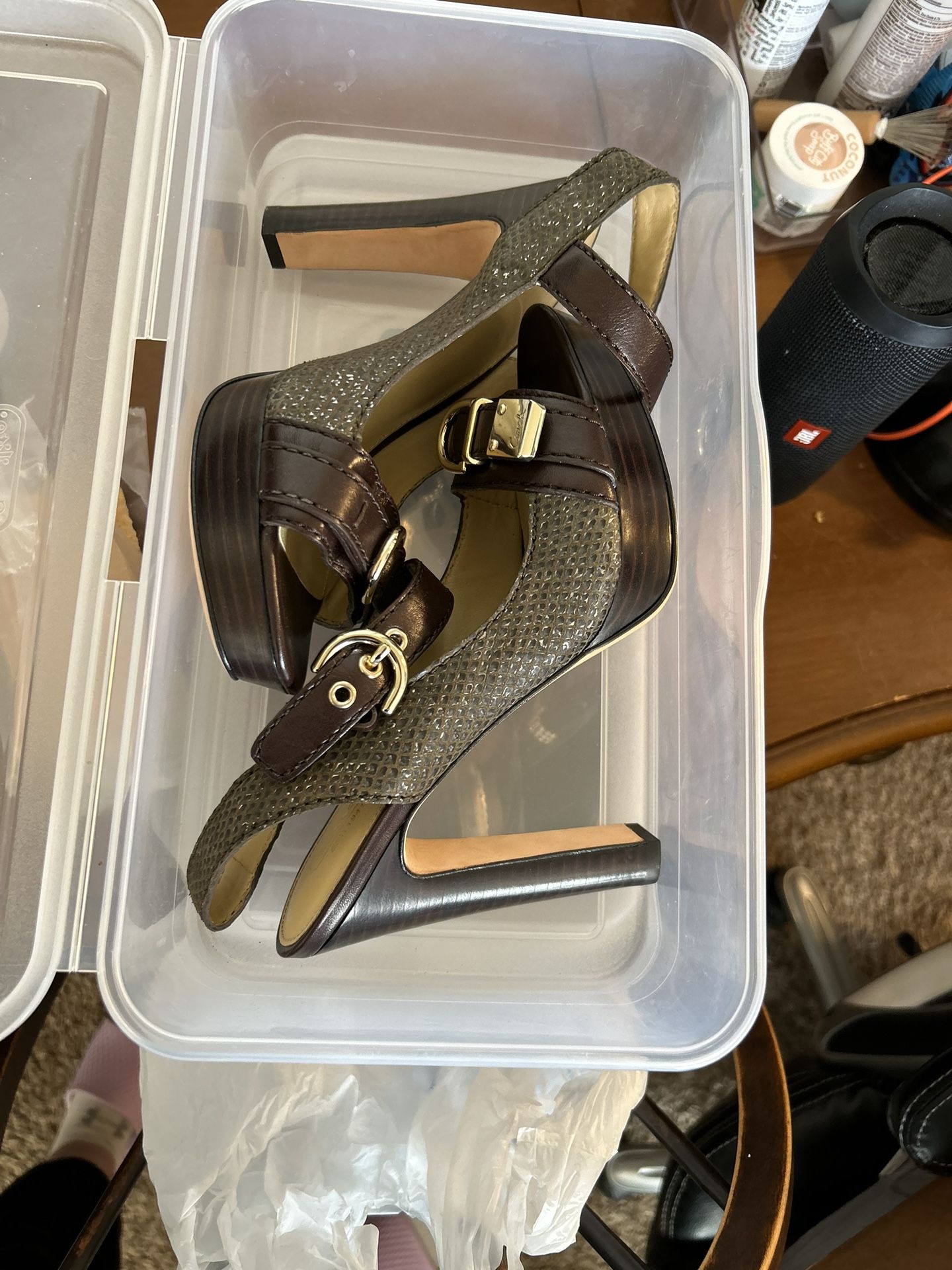 new coach heels, kept in box