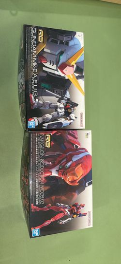 Gundam and Evangelion RG model kits