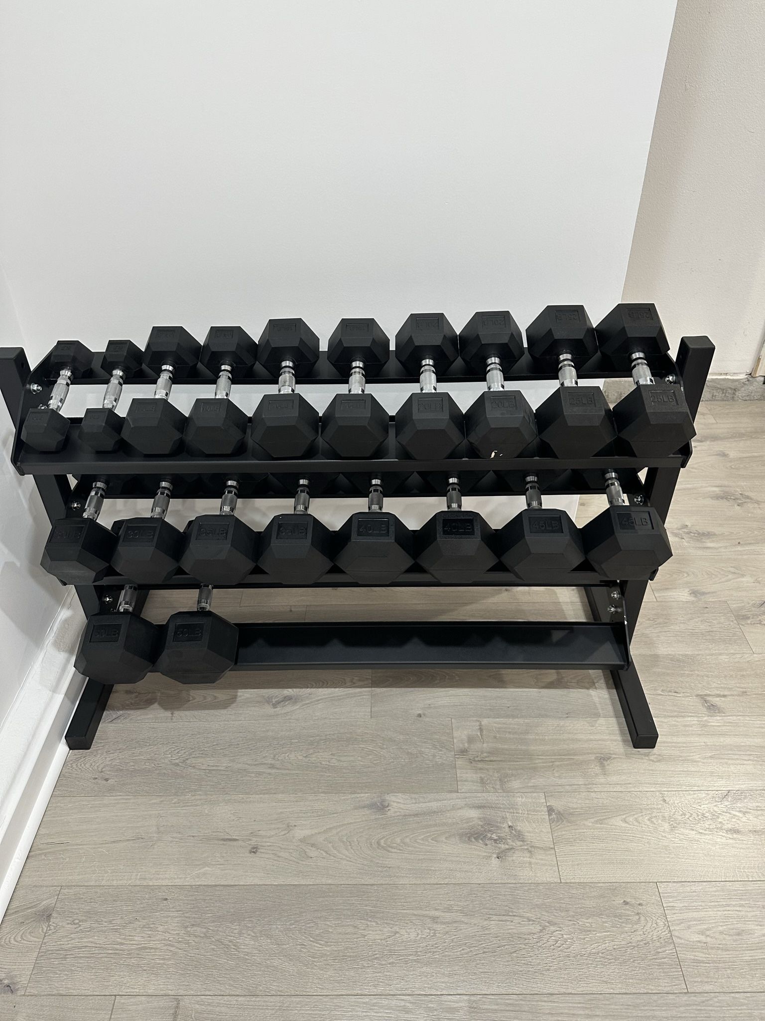 5-50lbs Dumbbells w/Rack