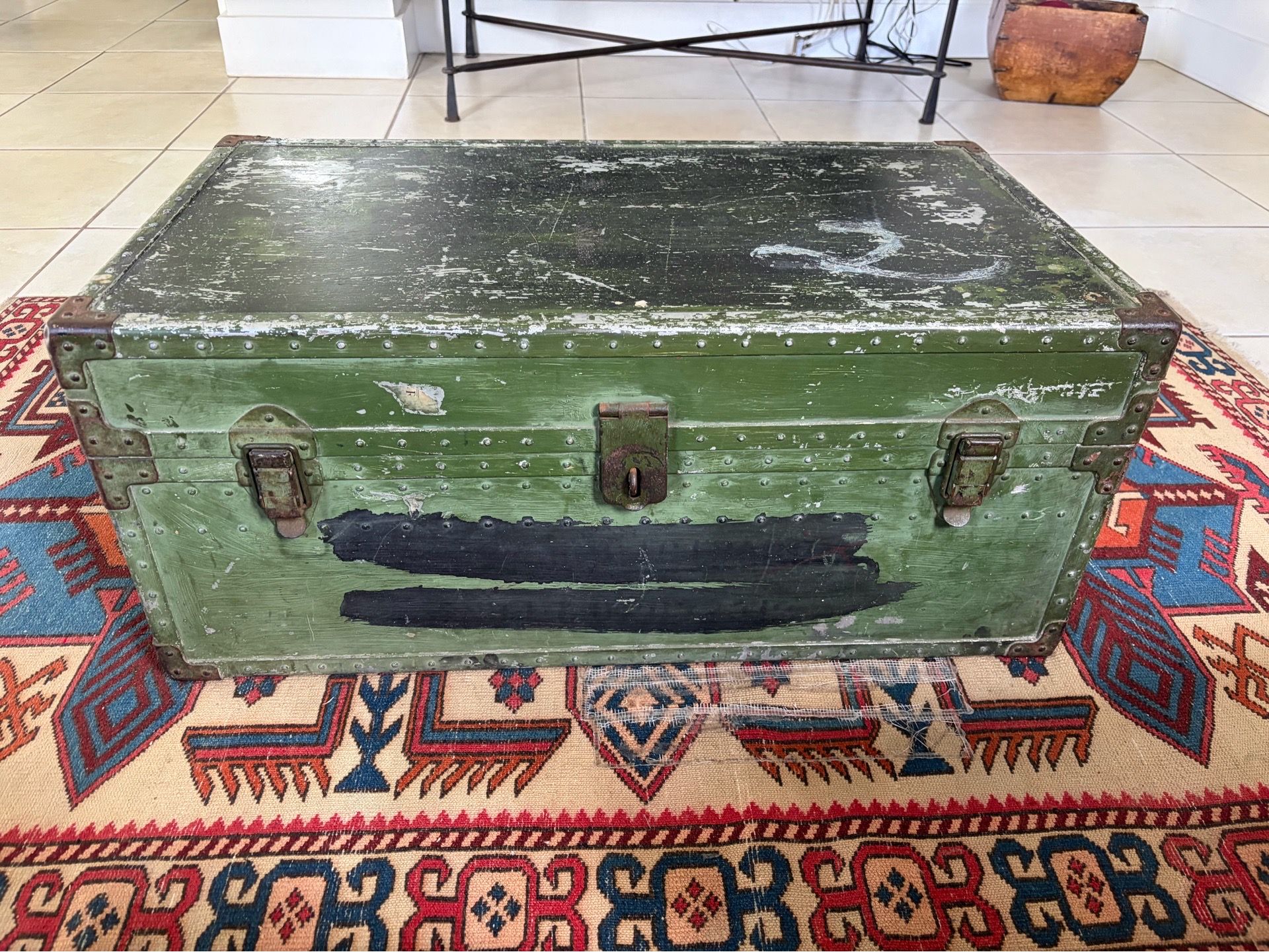 Vintage Vietnam war army trunk