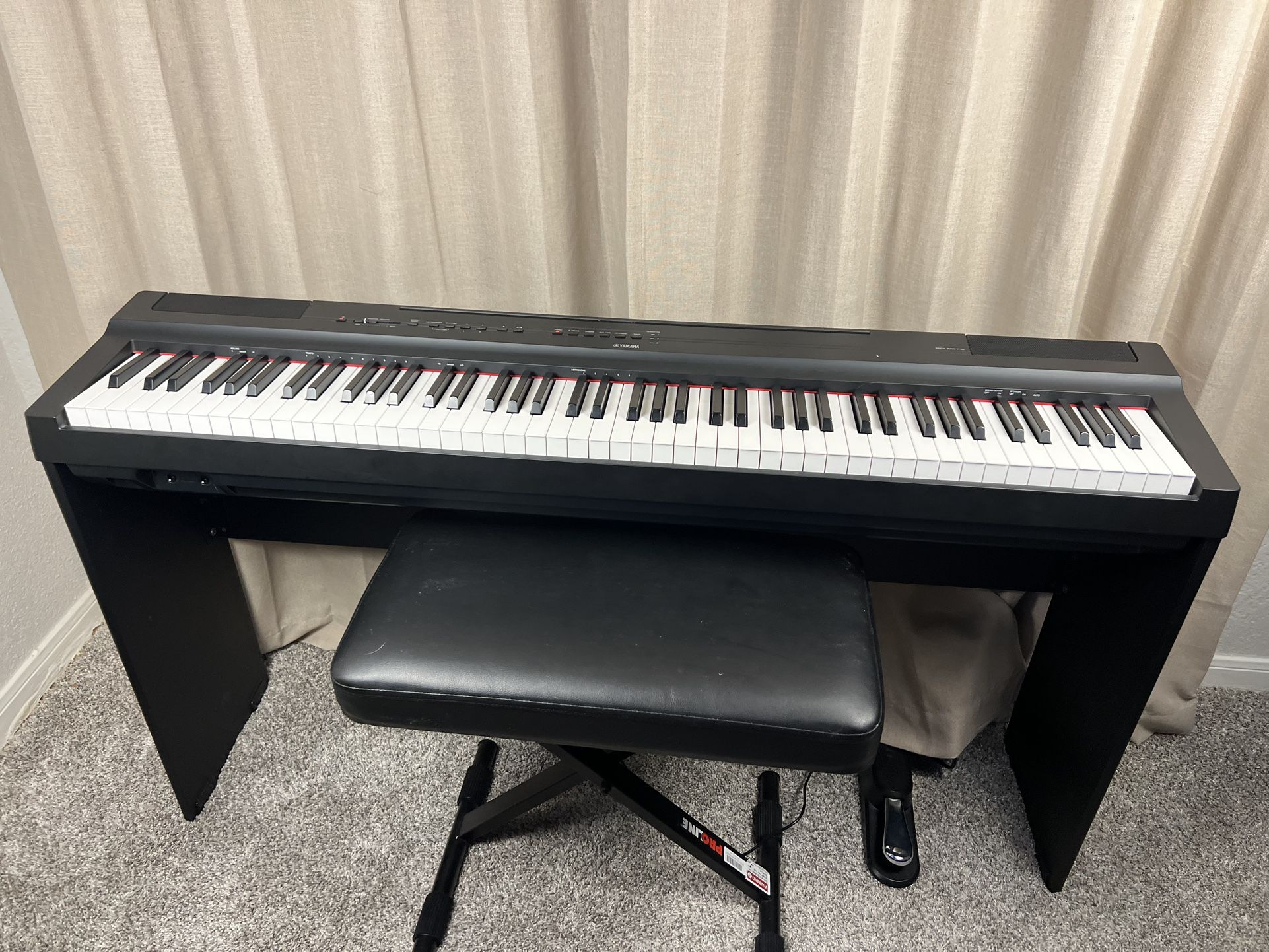 YAMAHA P-125 88-key Weighted Action Digital Piano With Bench & Pedal