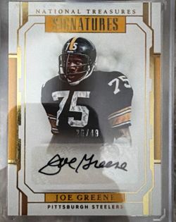 NFL 2018 PANINI NATIONAL TREASURES SIGNATURES S-JGE JOE GREENE GOLD
