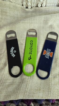 Lot of 3 Bottle Openers - Goldbond, Coyotes, Illinois