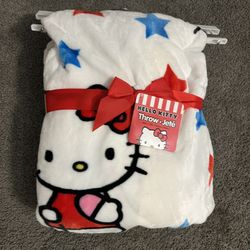 4th Of July Hello Kitty Blanket 