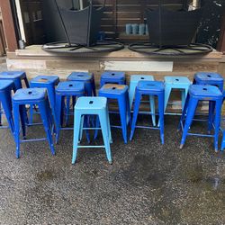 Metal Bar Stools, $10 each or all for $125 (need some tlc)