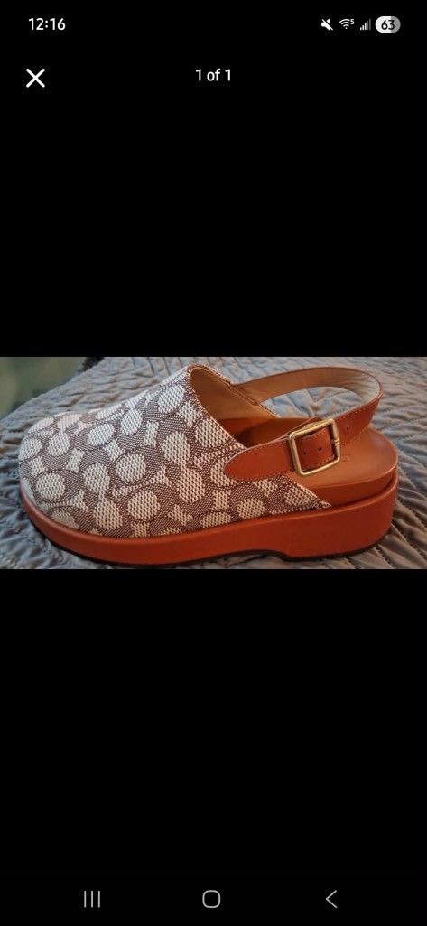 Coach Signature Platform Slingback Clogs