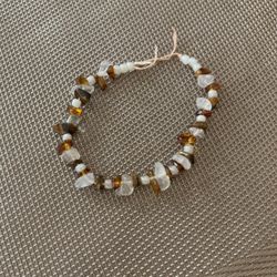 Amber Clear Quartz Crystal Bracelet