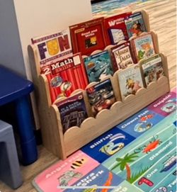 Wooden Kids Book Display Rack