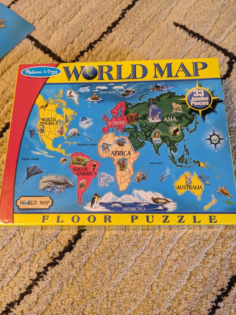 World Map Extra Large Floor Puzzle 🧩