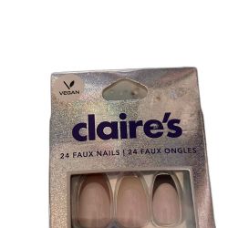 Claire's Vegan Faux Nails with Pink and Brown Accents