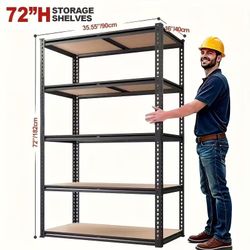 🔥brand new🔥2000LBS Garage Shelving 5 Tier Storage Shelves Heavy Duty,  72" H x 36" W x 16" D,
