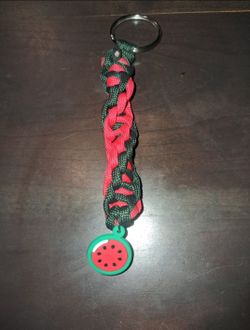 Paracord Keychain with Watermelon Charm