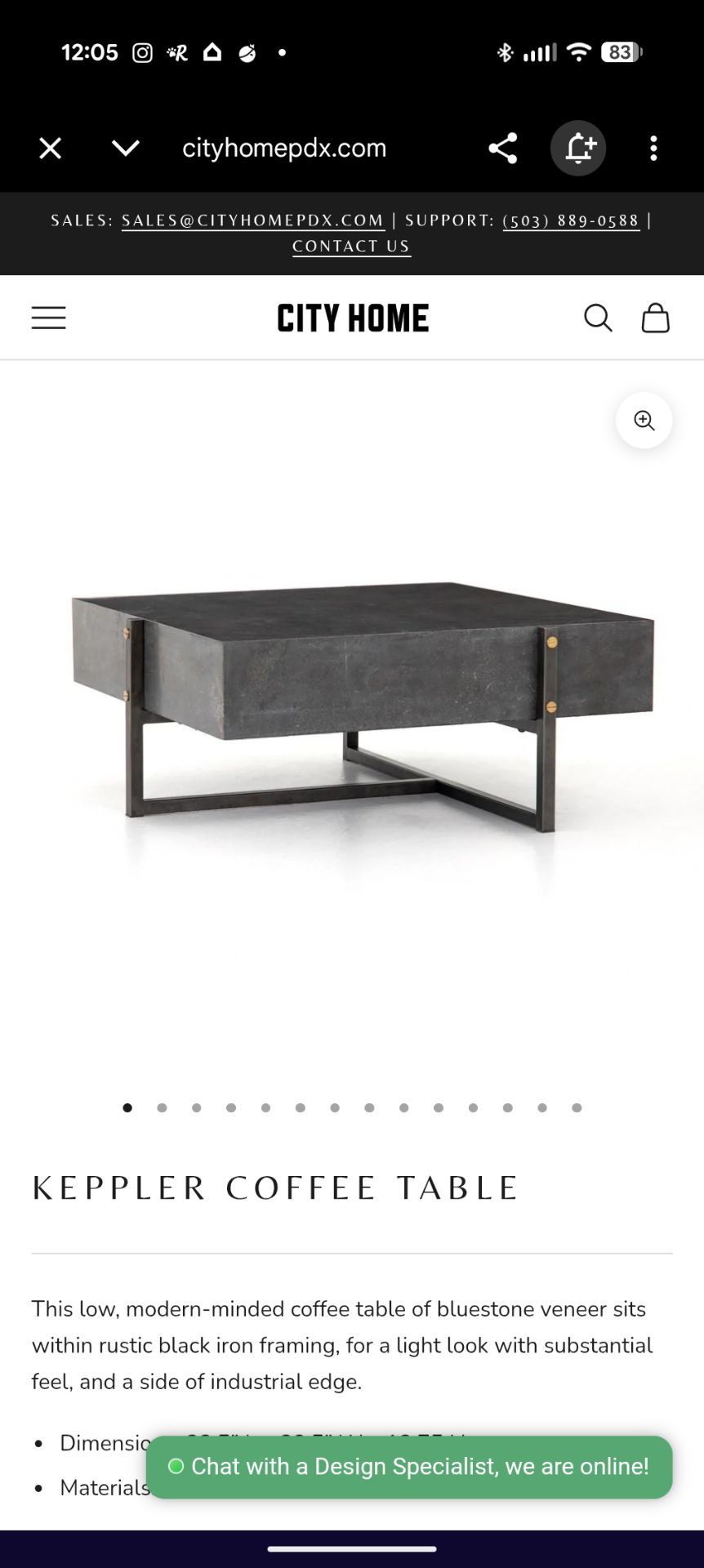 Keppler square coffee table